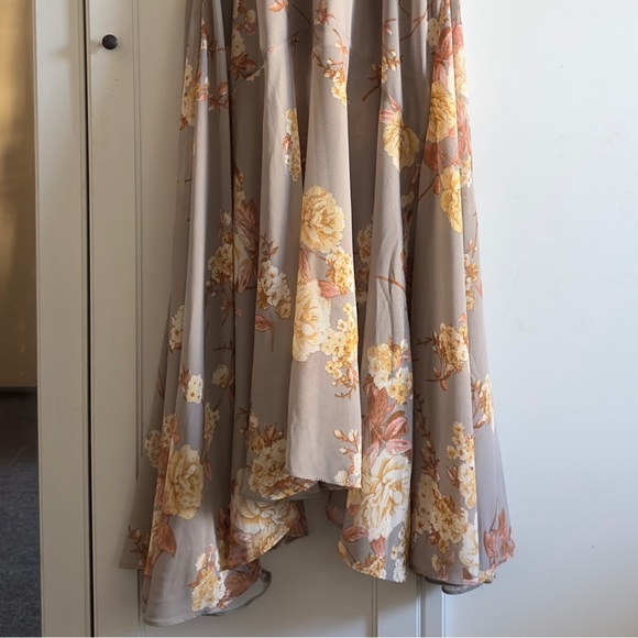 Lulus Feeling Freesia Grey Floral Print Maxi Dress Size XS - Picture 6 of 9